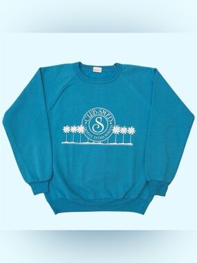Vintage 80s Club Smed Creative Environments Logo Crewneck Sweatshirt Blue Medium